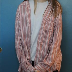 Pink and white striped flannel!